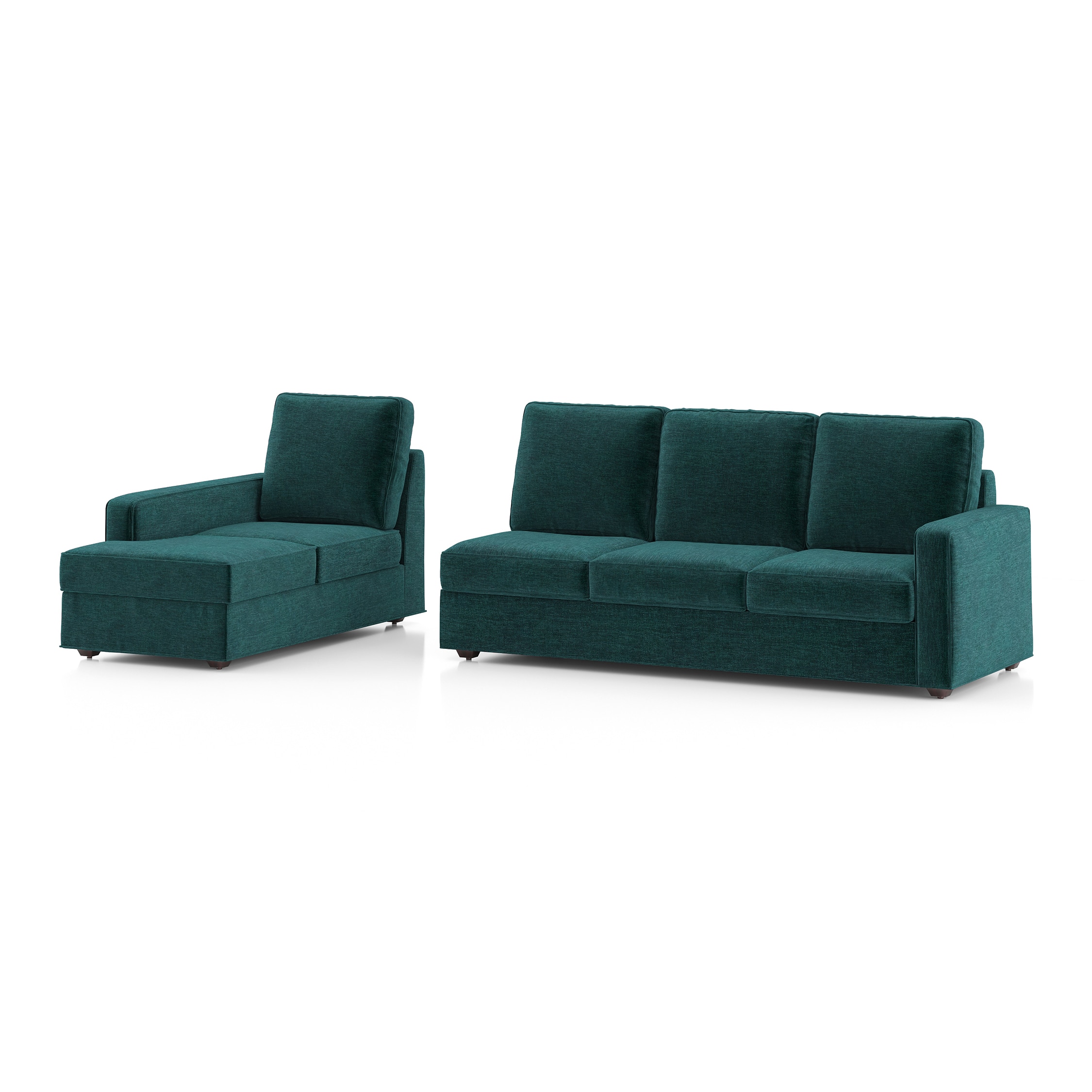 Apollo Sofa (Colour : Malibu, Cushion : Soft, Back Type : High Back, Seating Capacity : Left Aligned 3 Seater + Left Aligned Chaise + Ottoman)