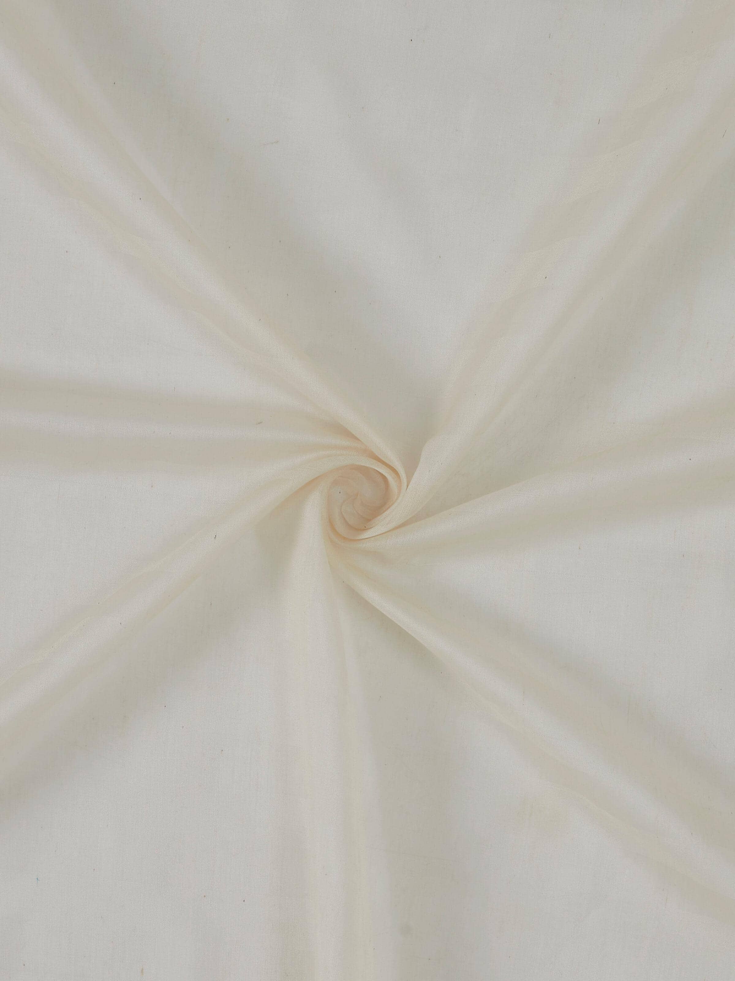 Angled view of curtain highlighting the alternating sheer and opaque silk cotton bands.