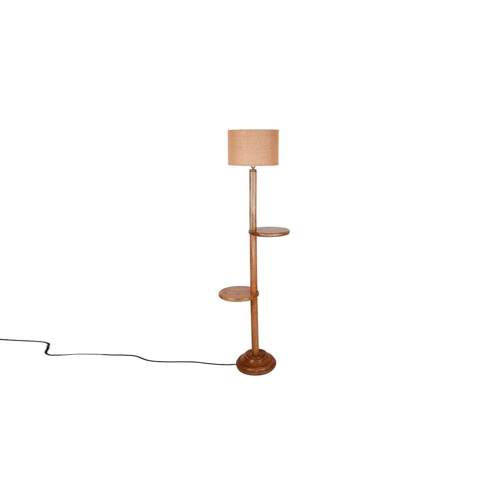 Ivana Beige Cotton Shade Floor Lamp