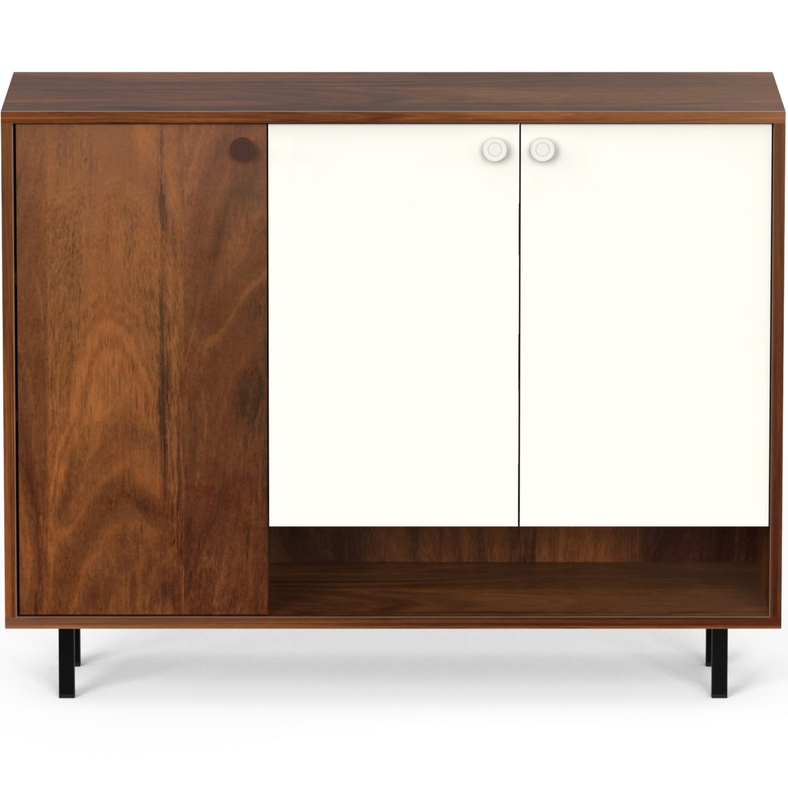 BLUEWUD Prorage Engineered Wood Dual Tone 3 Doors Shoe Rack Cabinet Slipper Footwear Stand Organizer with Additional Open Shelve, Up to 16 Pairs for Living Room Hallway Home (Brown Maple & White)