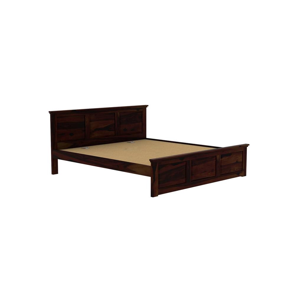 Stainfleld Sheesham Wood King Size Bed Non Storage Bed Walnut Finish (72 x 78 inches)