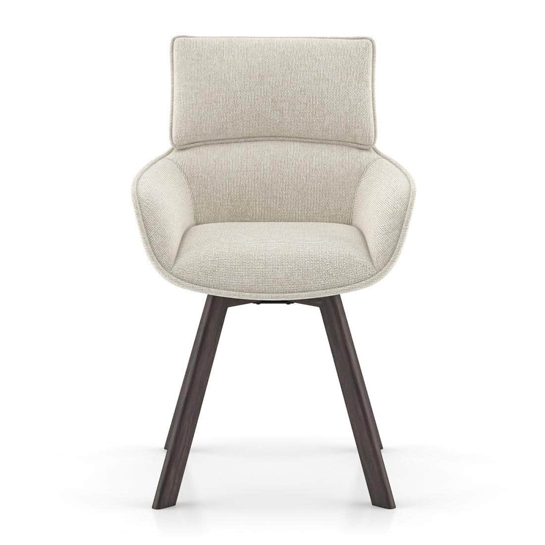 Adria Karara Quitese Top Dining Table With Set Of 6 Bren Swivel Dining Chairs (Colour- Ivory, Finish- Carrara White)