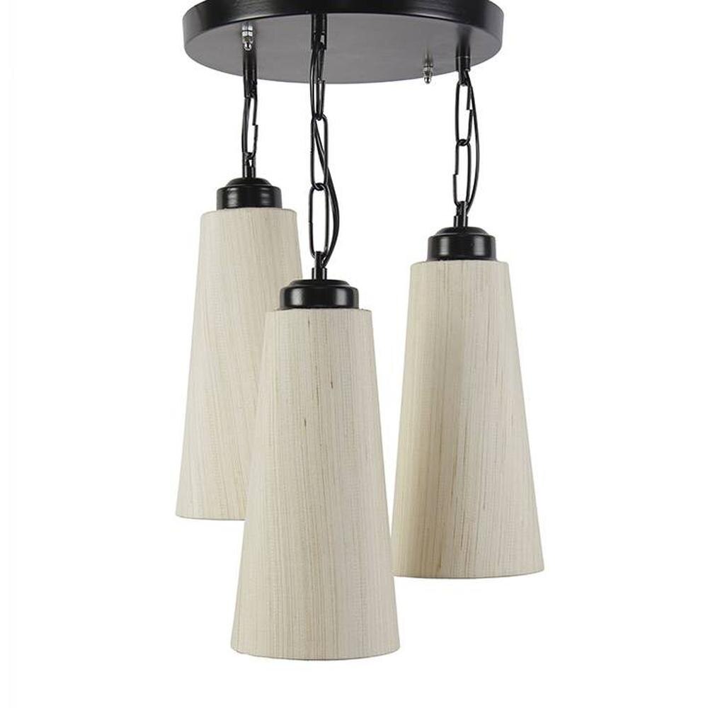 Ledger Off-White Natural Fiber Cluster Hanging Light