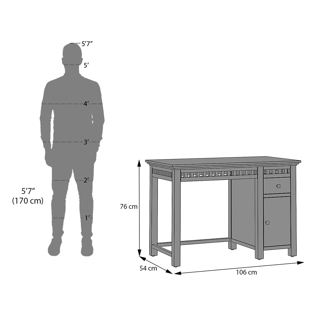 Fidora Solid Wood Study Table in Honey Finish