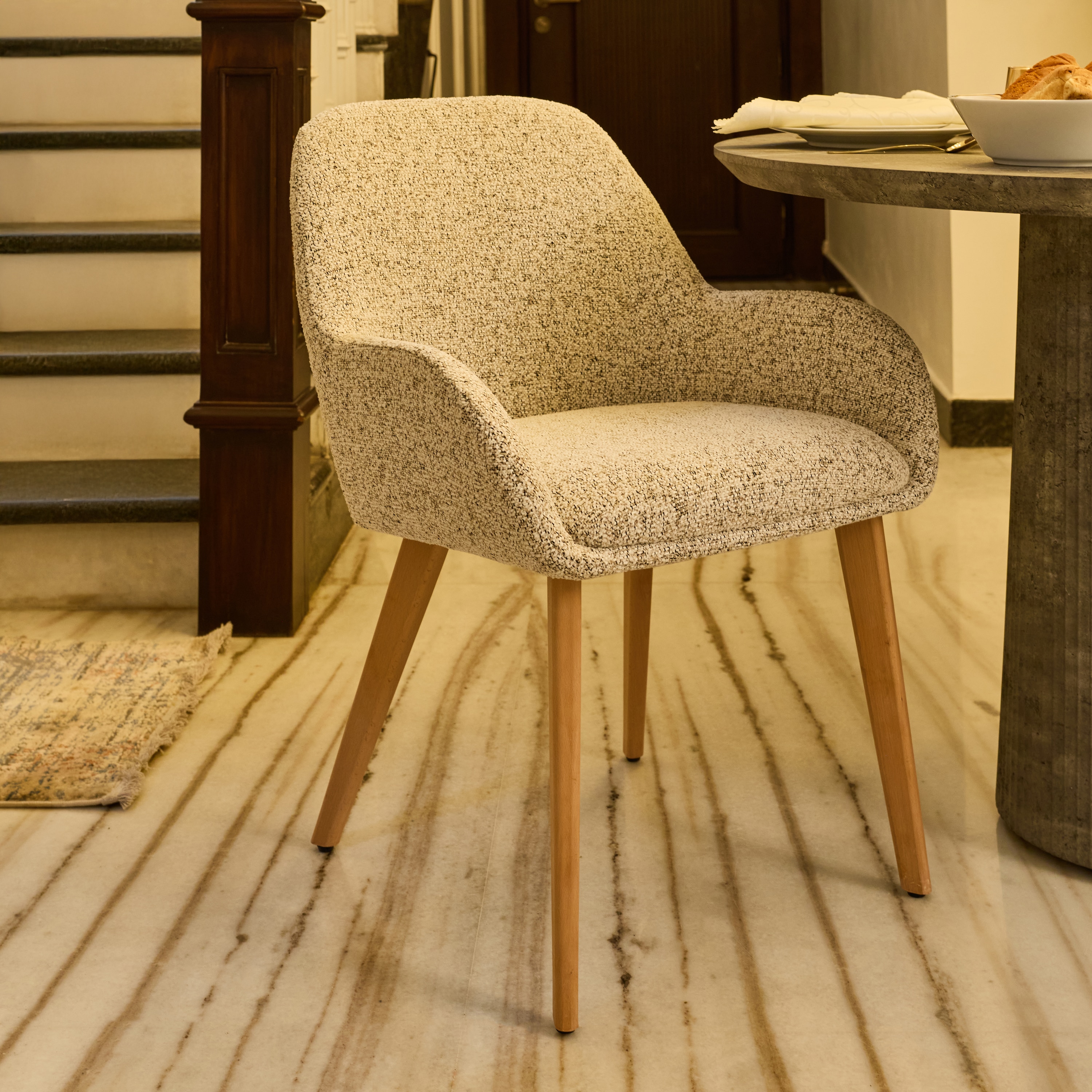 Ashford Solid Wood Dining Chair in Light Brown Colour - Living Shape