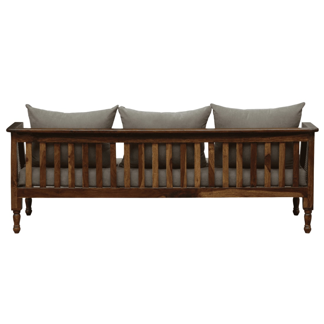 Colen 3 Seater Seater Wooden Sofa in Grey Fabric