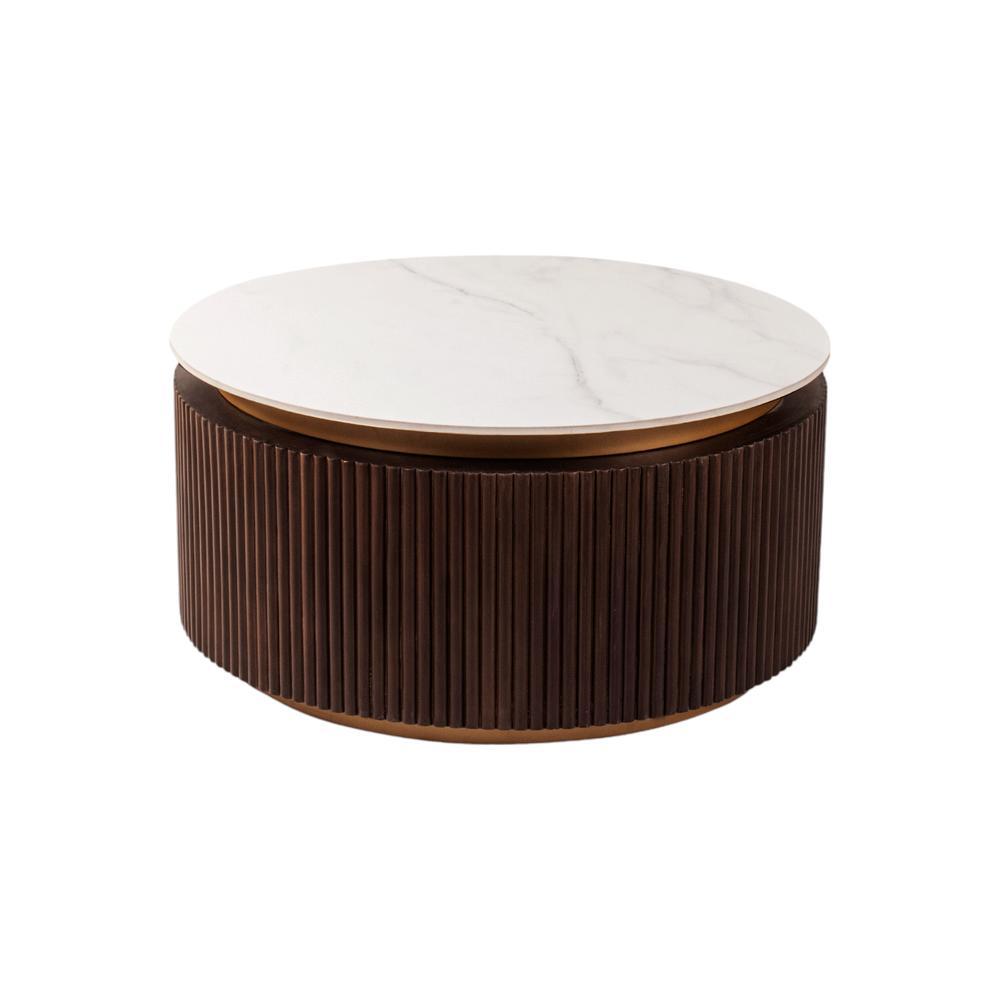 Roswell Coffee Table In Dark Walnut Finish