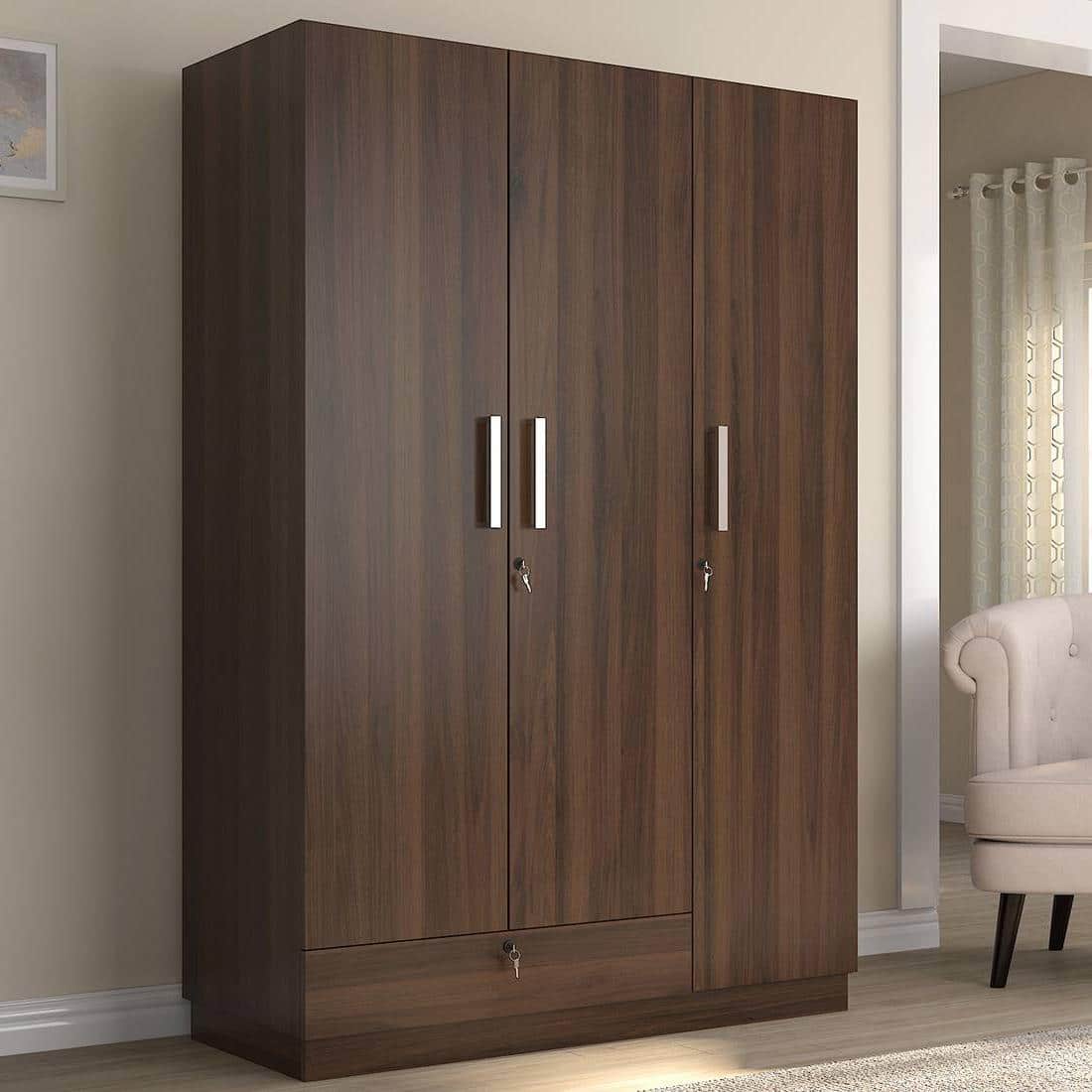 Bocado 3 Door Wardrobe in Columbian Walnut Finish