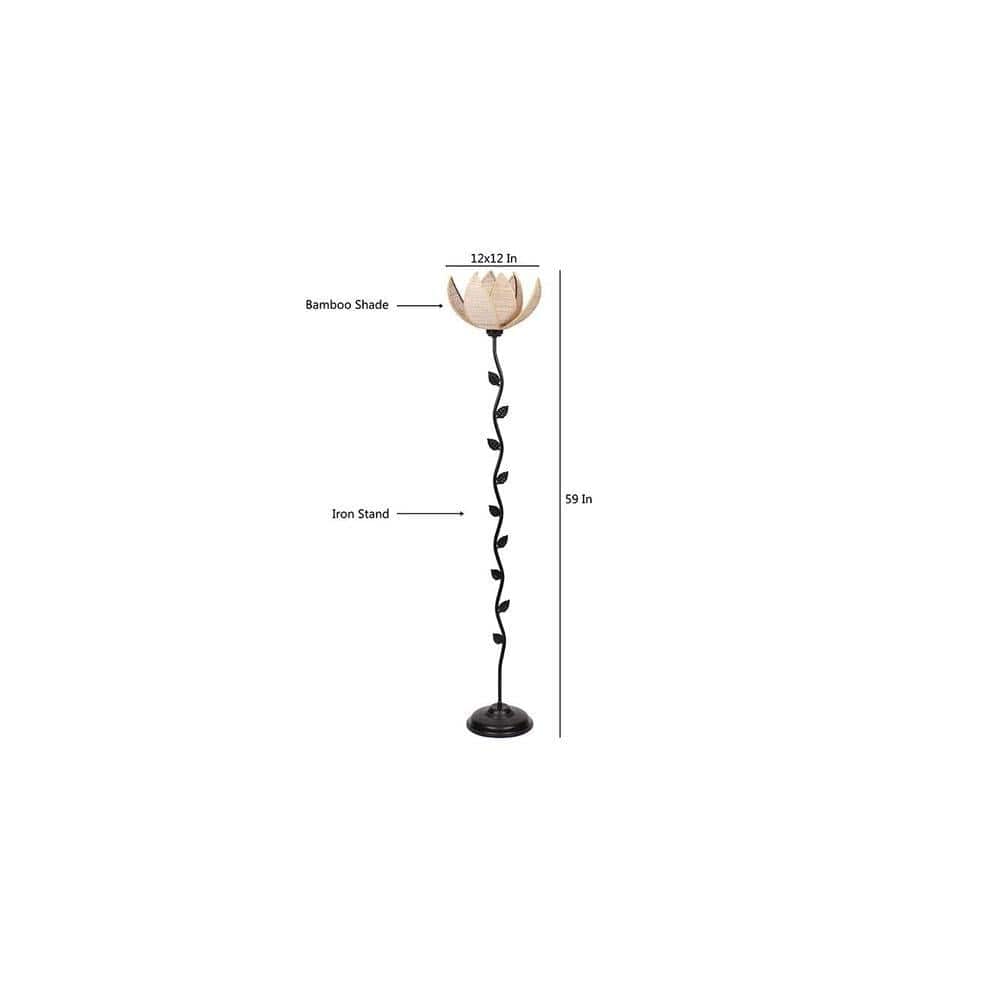 Davenport Black Bamboo Shade Floor Lamp