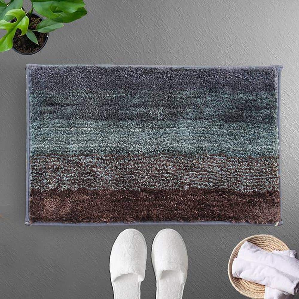 Elle Green Solid Natural Fiber 24x16 inches Anti-Skid Bath Mat