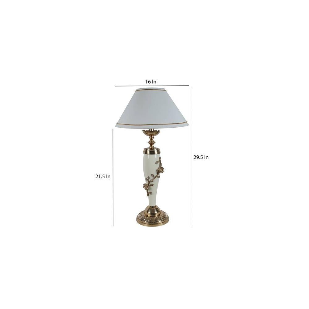 Alf White Cotton Shade Table Lamp