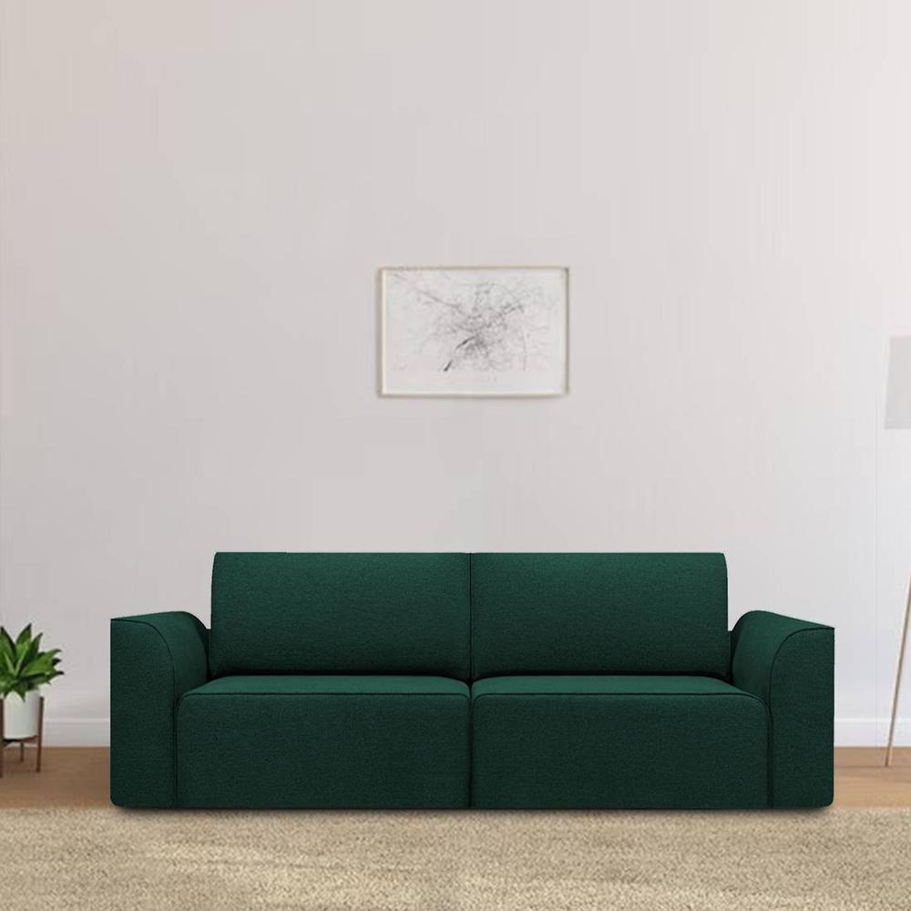 Cacef 3 Pull Out Sofa Cum Bed ith storage In Green Colour
