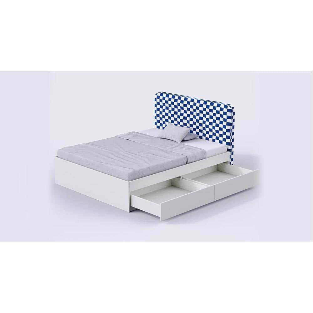 Brightside Engineered Wood Drawer Storage Bed in White Colour