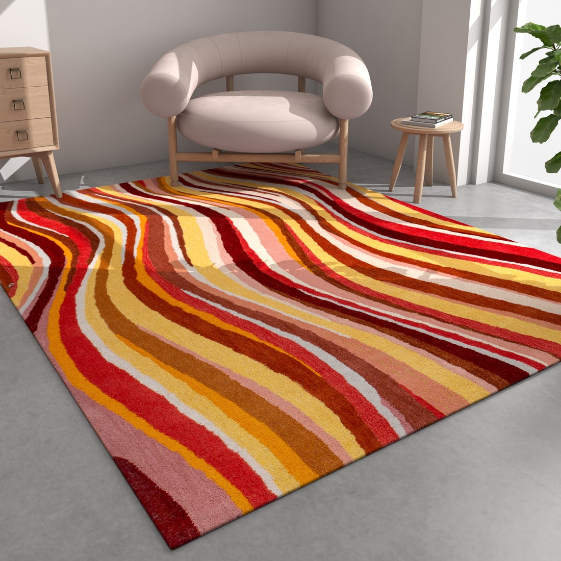 Jaipur Rugs Soft Textured Viscose Tufted Rug Pink 6x6 ft - Jaipur Rugs