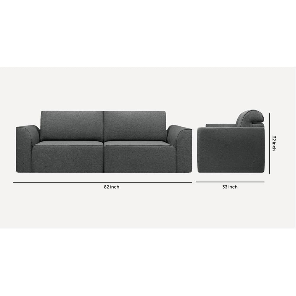 Cacef 3 Pull Out Sofa Cum Bed with storage In Grey Colour