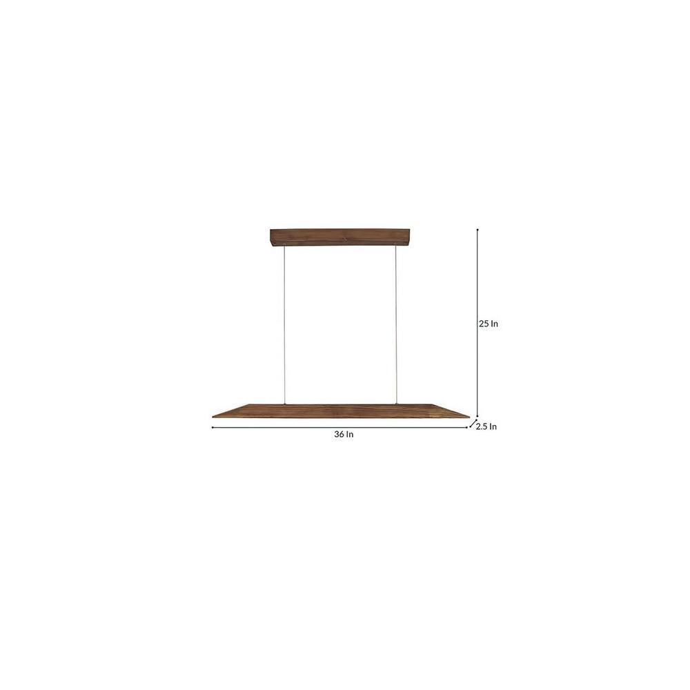 Venus 36 Brown Solid Wood Single Hanging Light