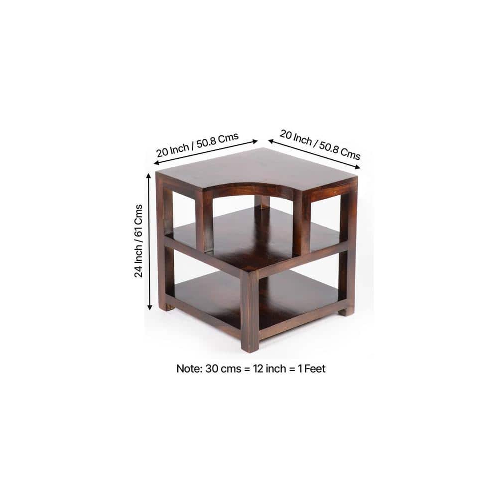 Aural Bedside Table - Walnut Finish