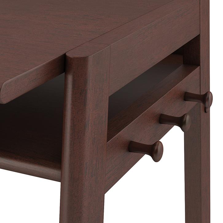 James Solid Wood Study Table in Dark Walnut Finish