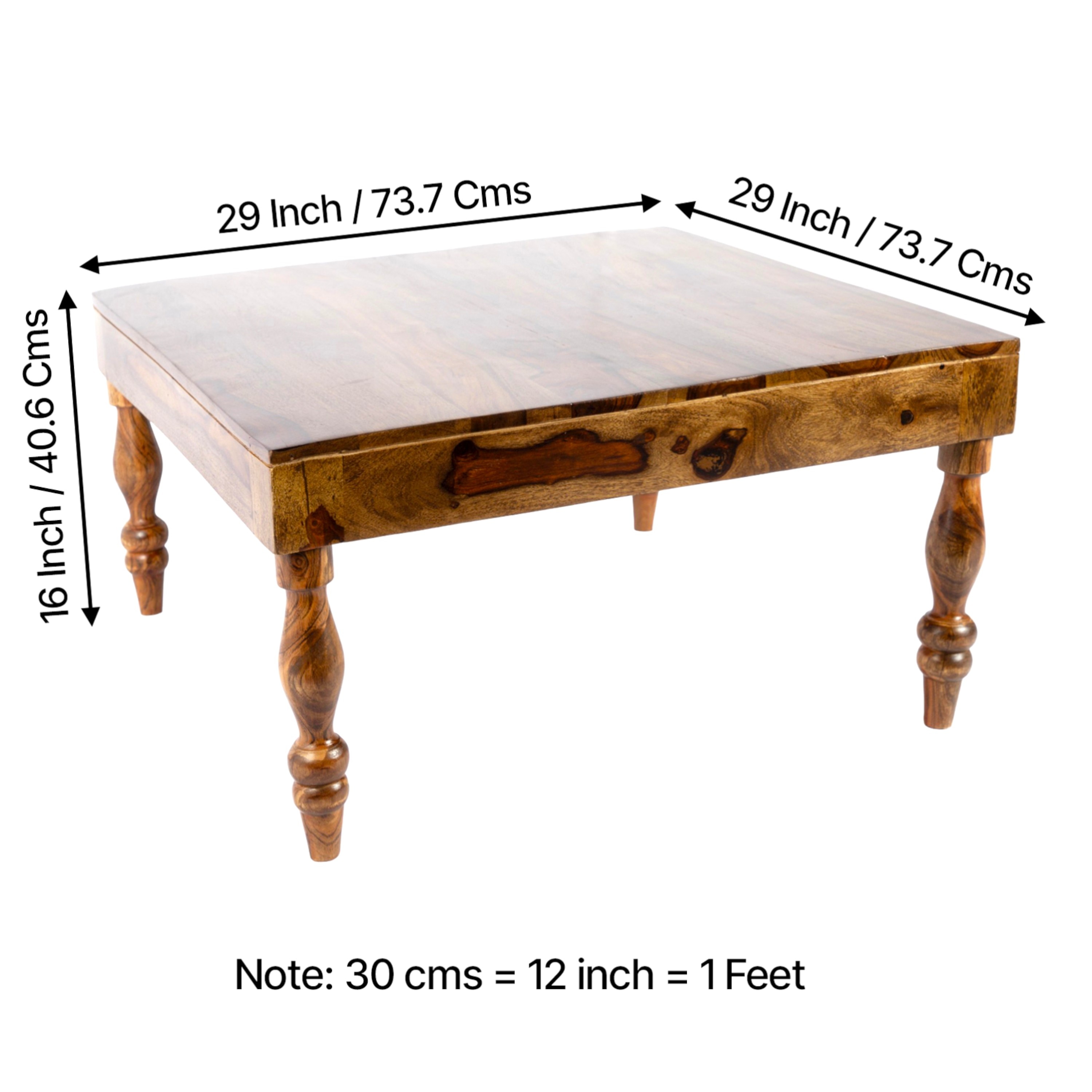 Sydney Sheesham Wood Coffee Table In Teak Finish
