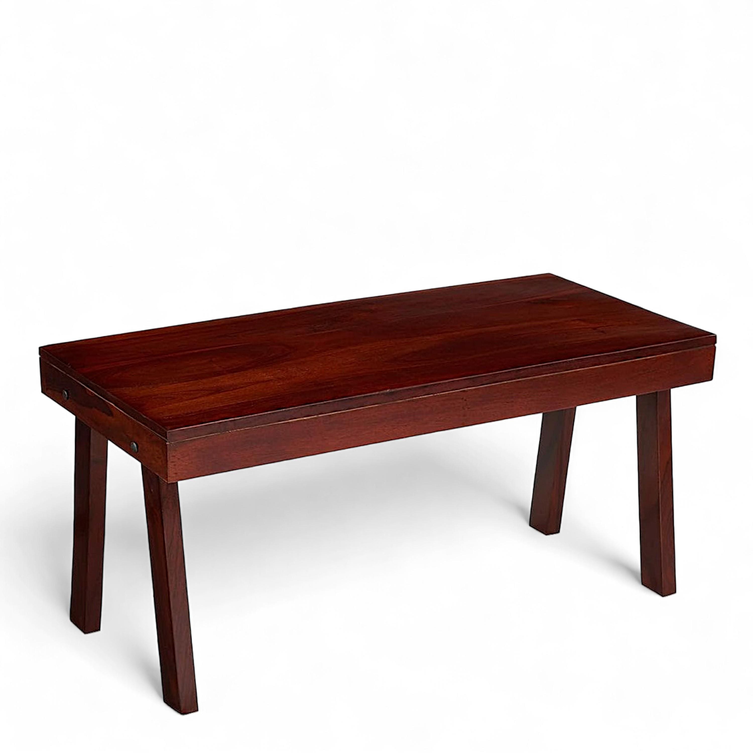 Mayfield Sheesham Wood Contemporary Rectangle Coffee Table In Honey Finish