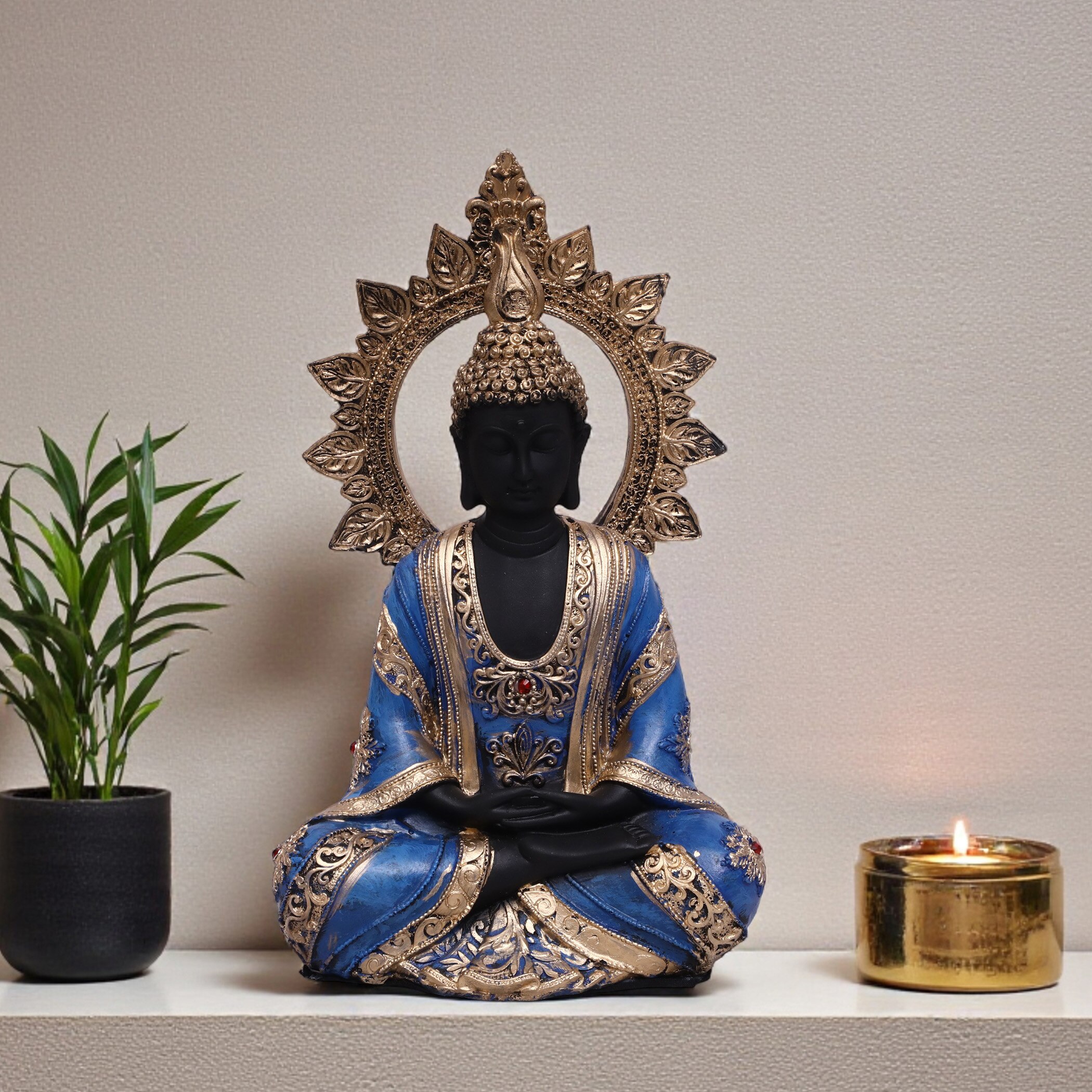 VEDAS Polyresin  Figurine in Blue Colour - Vedas