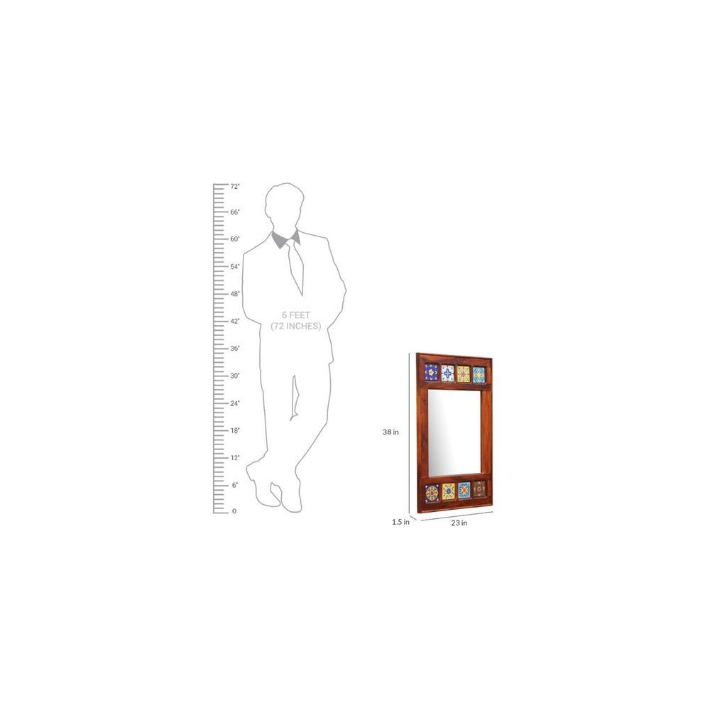 isaac solid wood mirror in honey oak colour