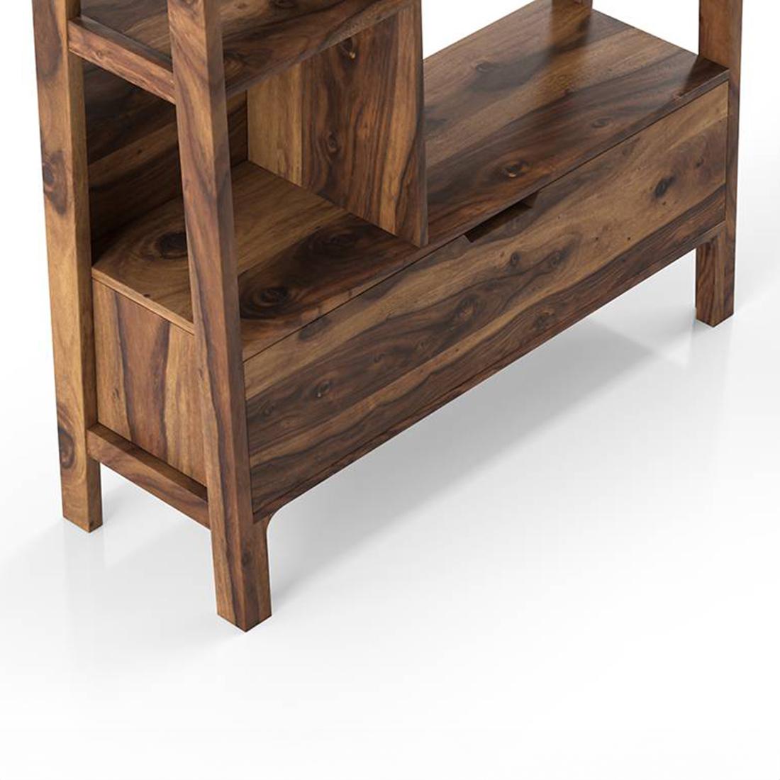 Alberto Solid Wood Bookshelf in Teak Finish