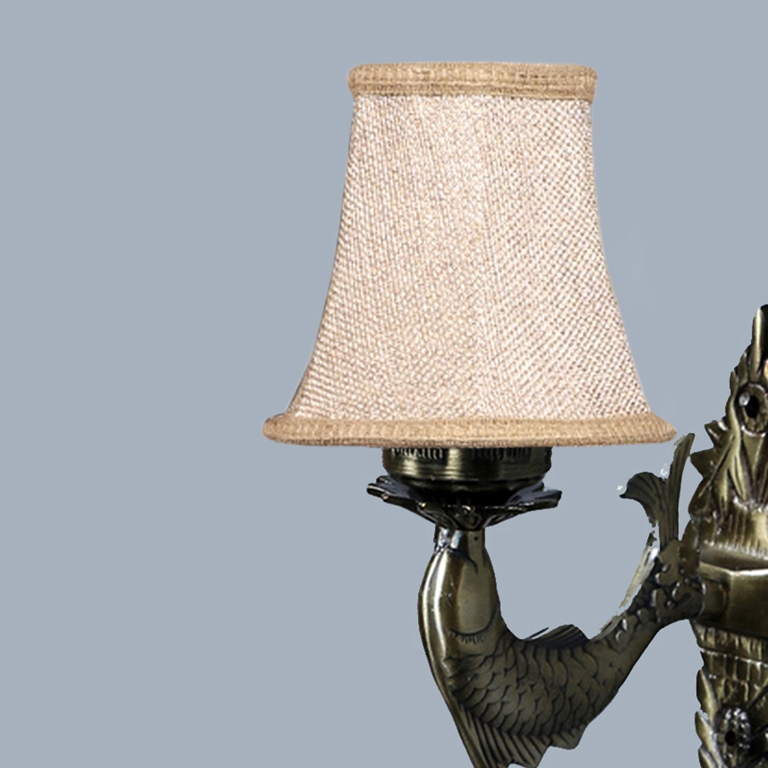 Devansh Gold Antique Wall Mounted Lamp With Beige Jute Shade