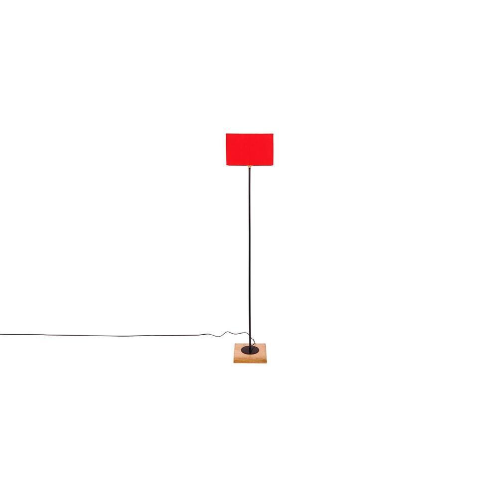 Drake Red Cotton Shade Floor Lamp