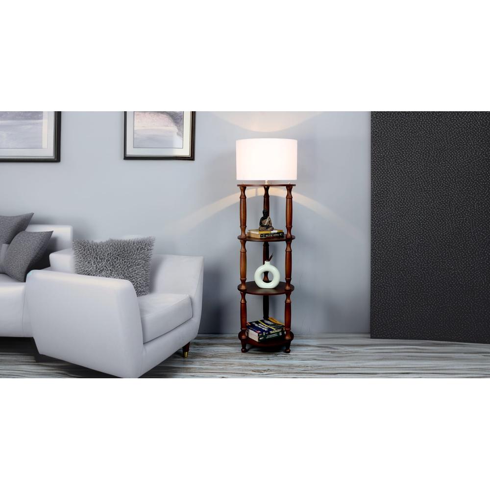 Alaca 14" 3 Shelf Floor Lamp White Shade