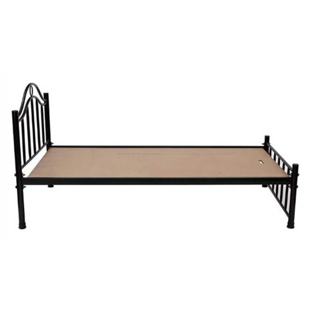 Morris Metal Single Size Non Storage Bed In Black Finish