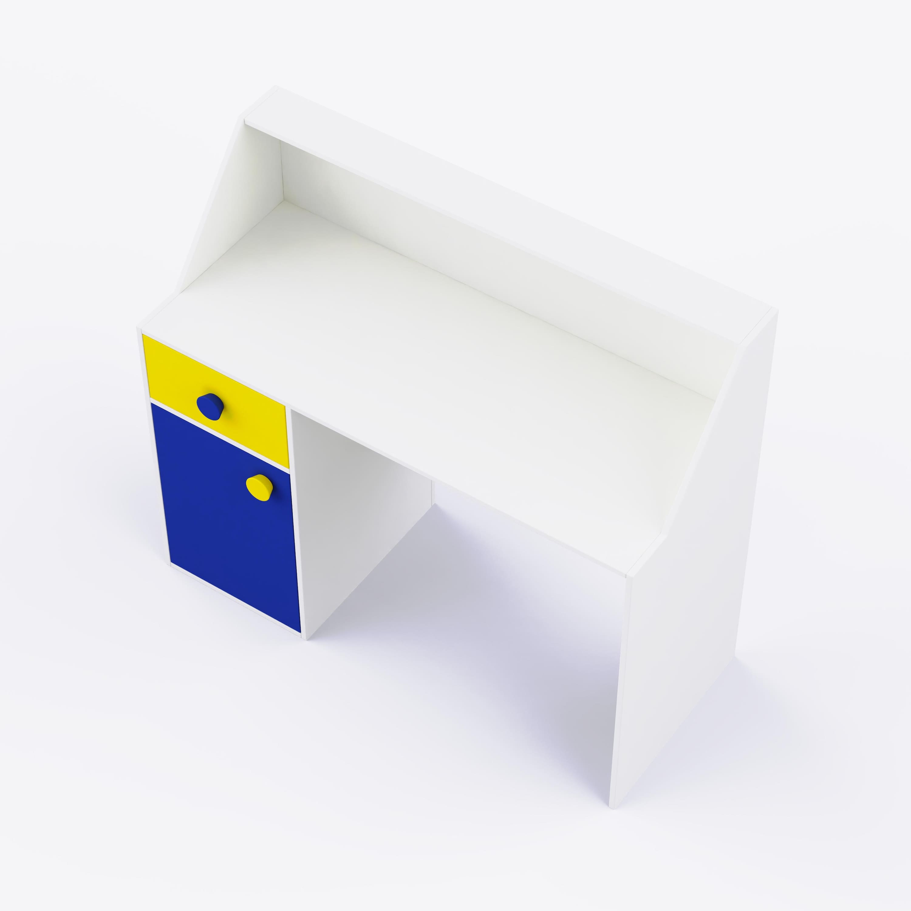 Elementary Study Table In Yellow & White Colour