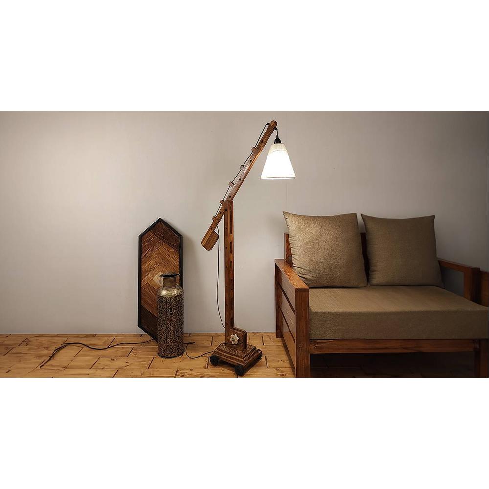 Angler Beige Jute Floor Lamp with Beige Jute Base