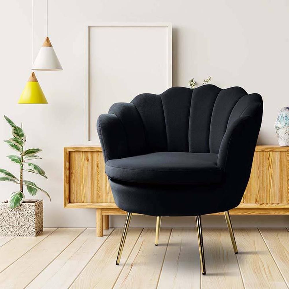 Melta Fabric Accent Chair in Black Colour