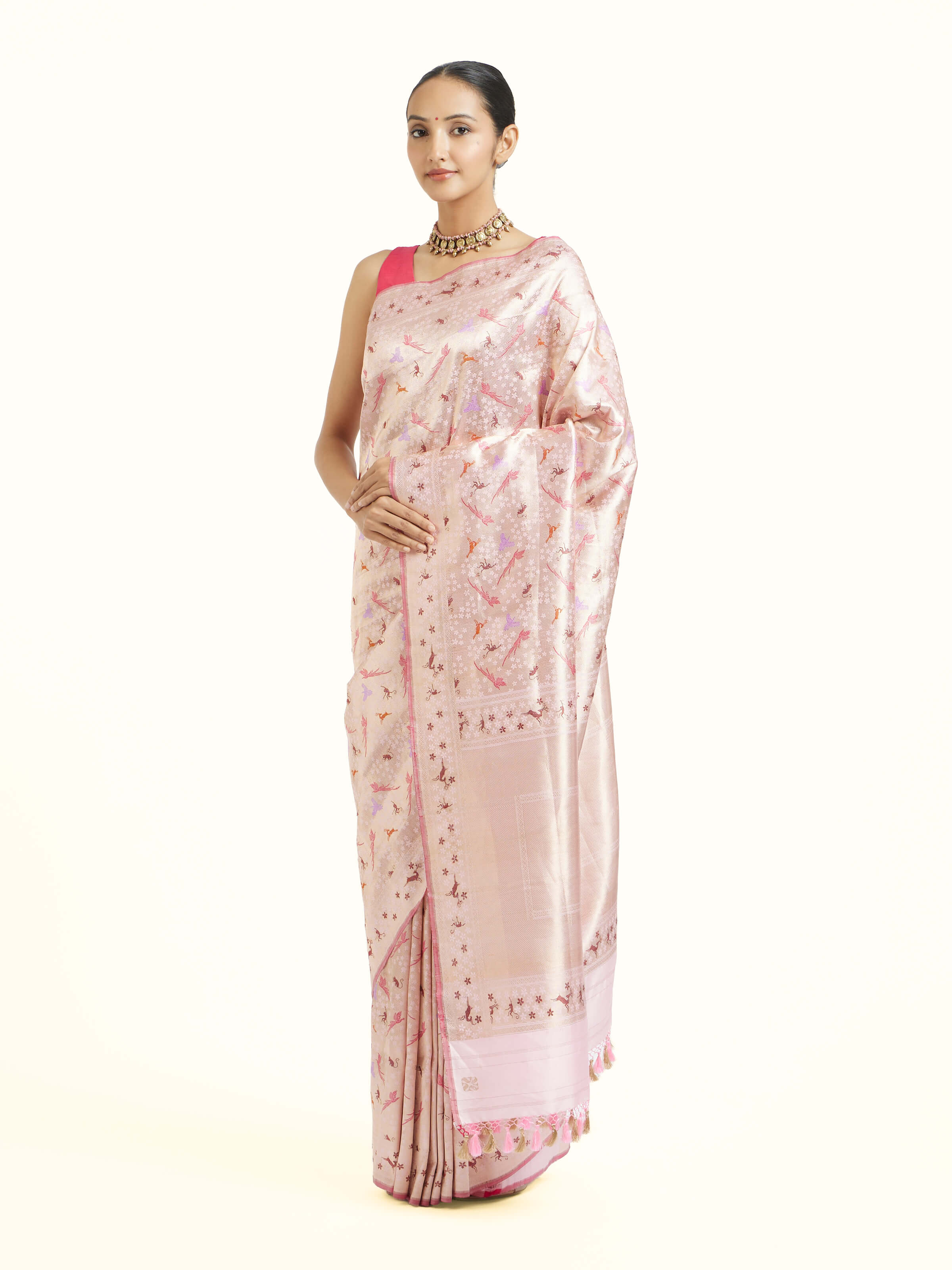 Blush Banarasi Brocade Silk Saree