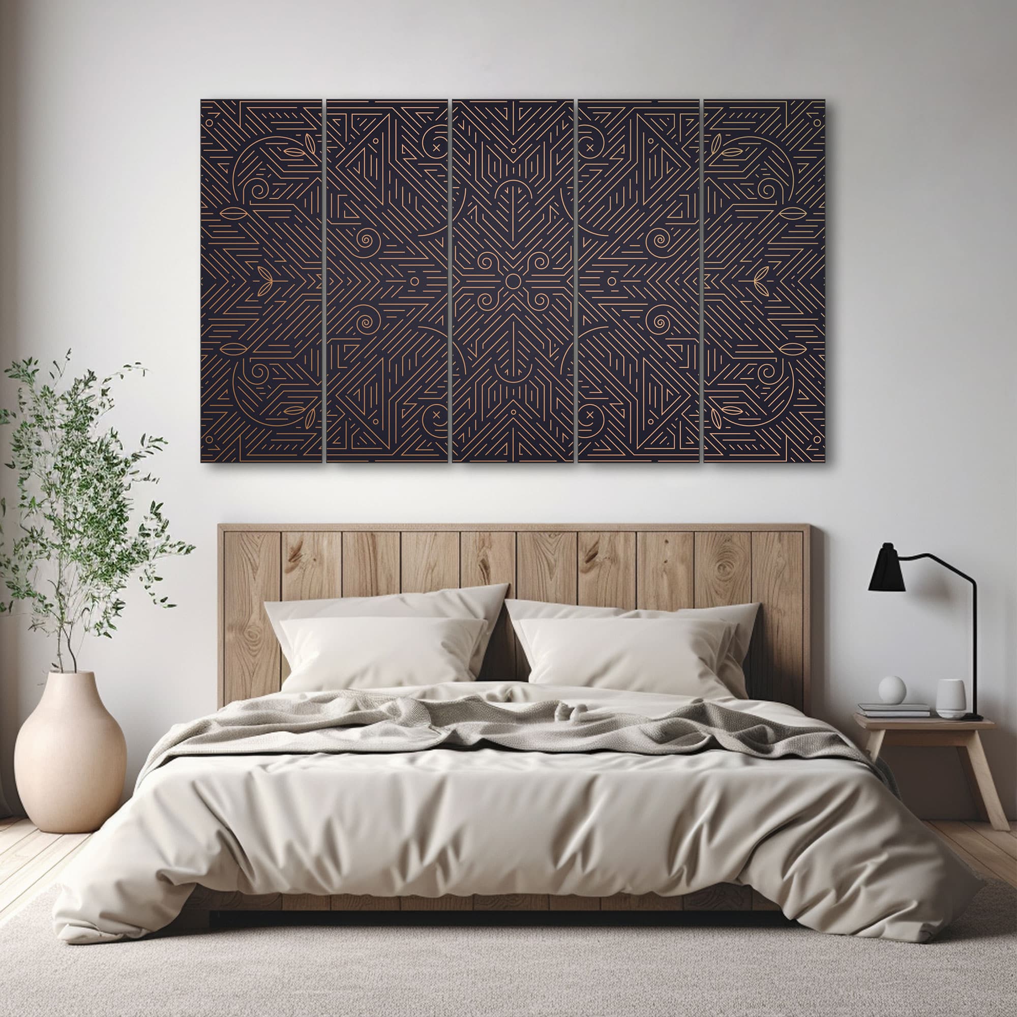 The Castle Decor Abstract Art Wall Painting Wooden Framed Digital Painting 27x48 Inch (Style 8) - The Castle Decor