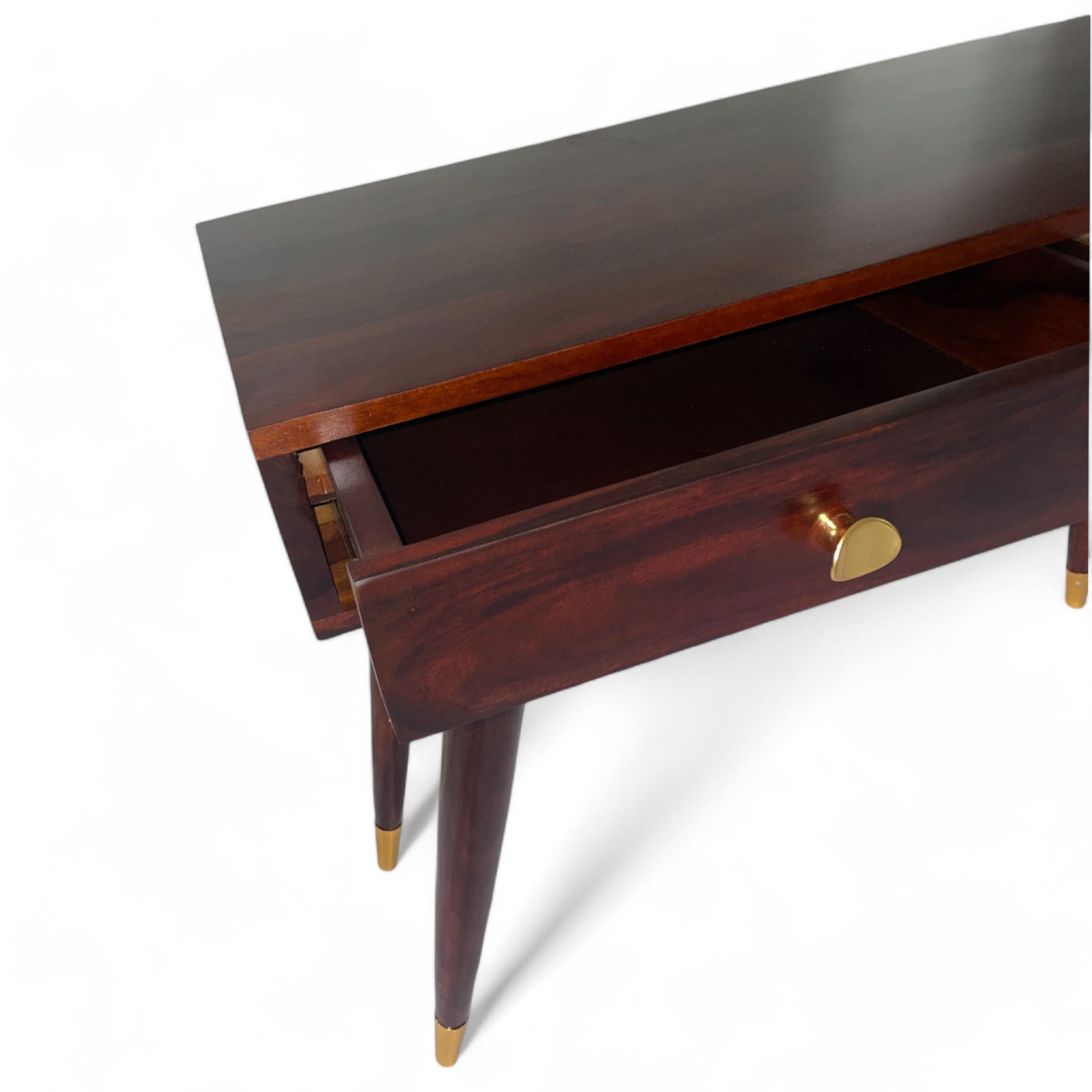Vintara Sheesham Wood Contemporary Console Table in Dark Walnut finish