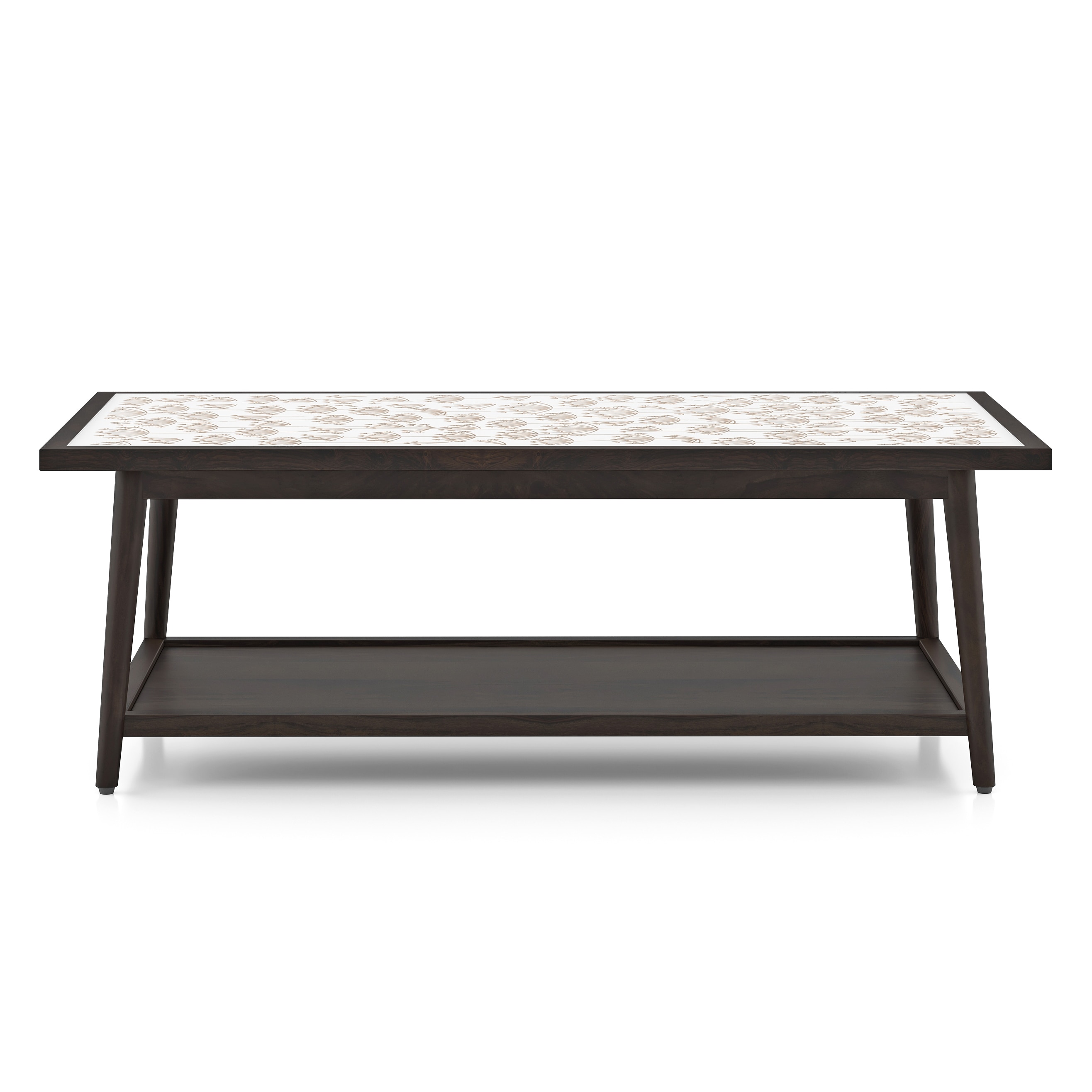 Fleur Coffee Table White & Americain Walnut Finish