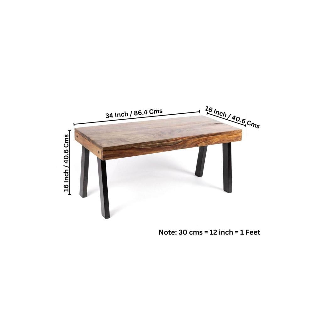 Mayfield Sheesham Wood Coffee Table In Teak Finish