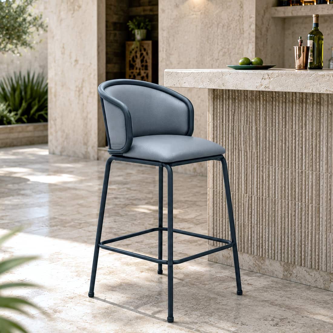 Cambridge Upholstered Bar Chair - HomeDfy