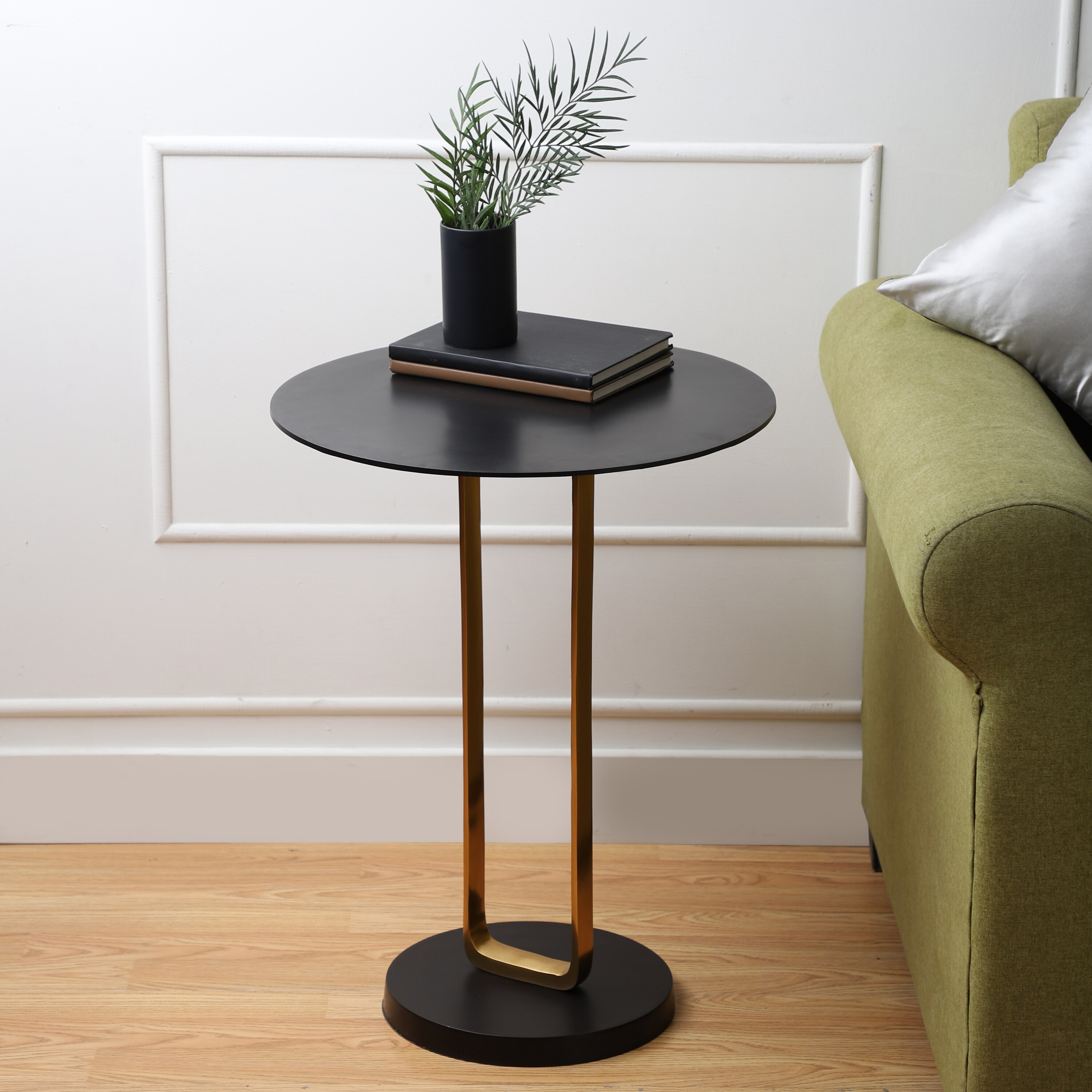 Irwin Obsidian Metal Side Table in Black Colour