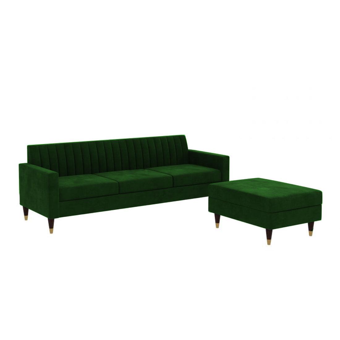 Deeplac Sectional Fabric Sofa - Green