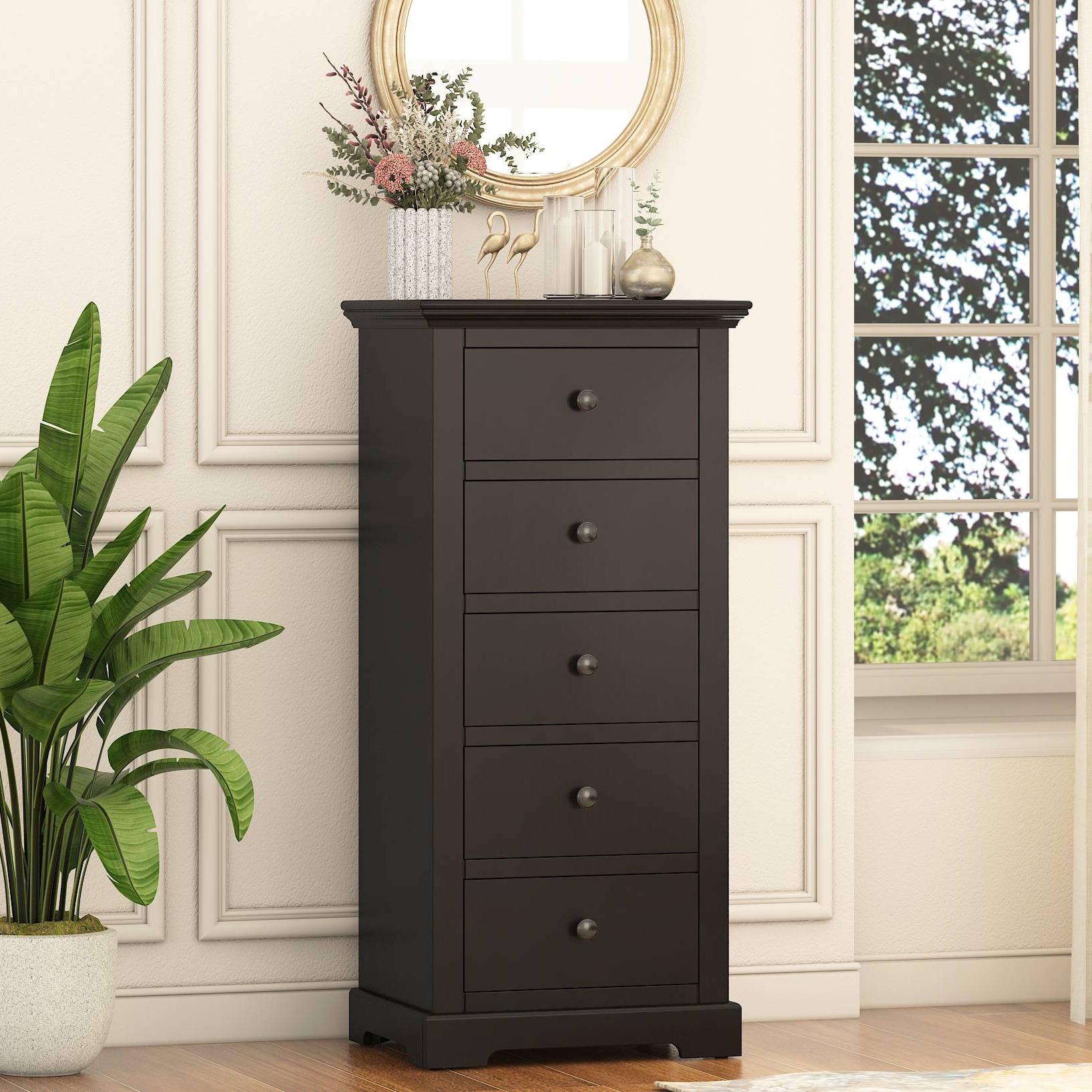 Alexandra Chest of Drawers in American Walnut Finish