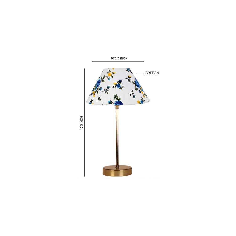 Multicolor cotton with Metal Gold Table Lamp