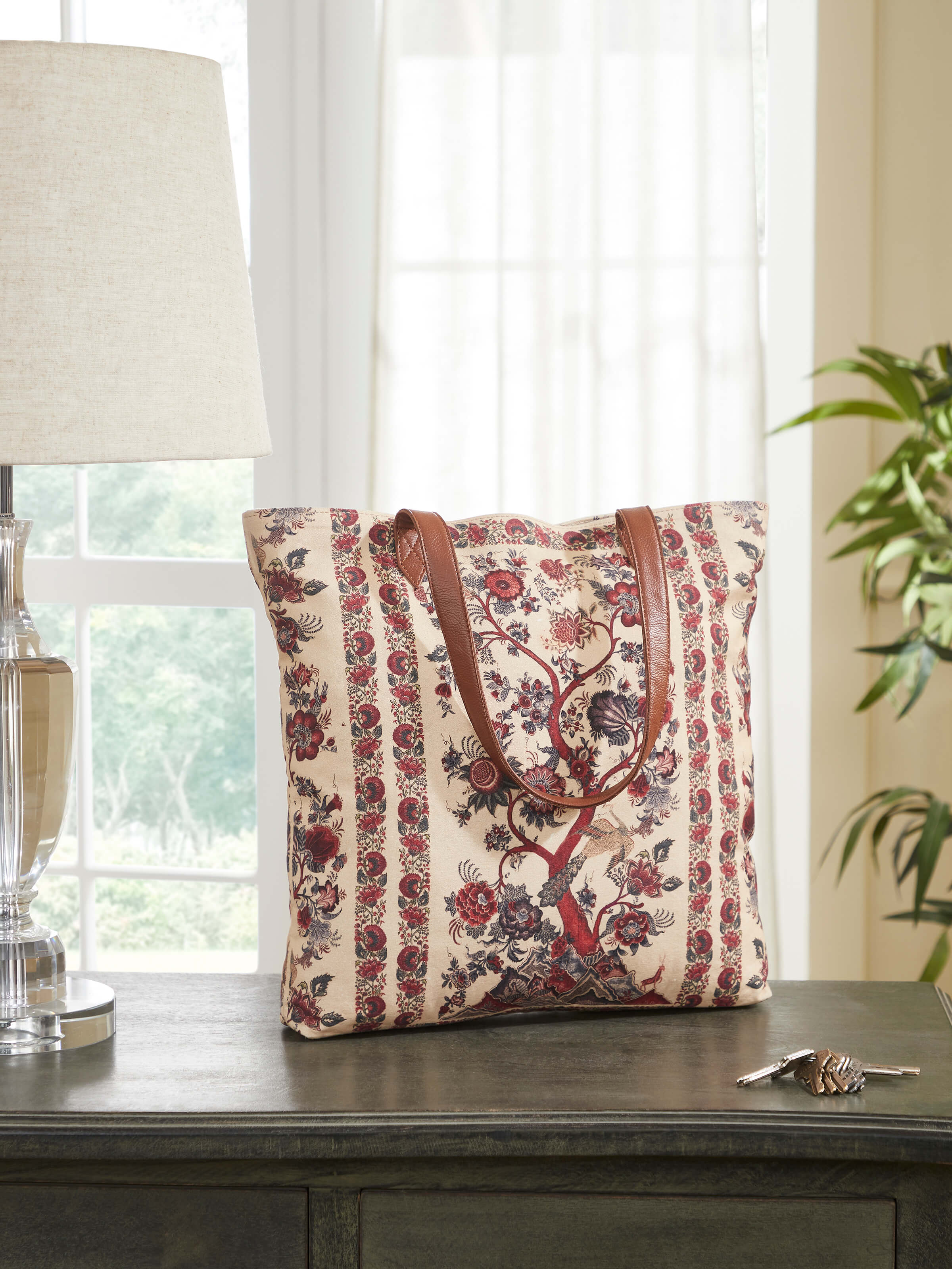 Tote Bag Printed With Design Inspired By Chintz Artwork