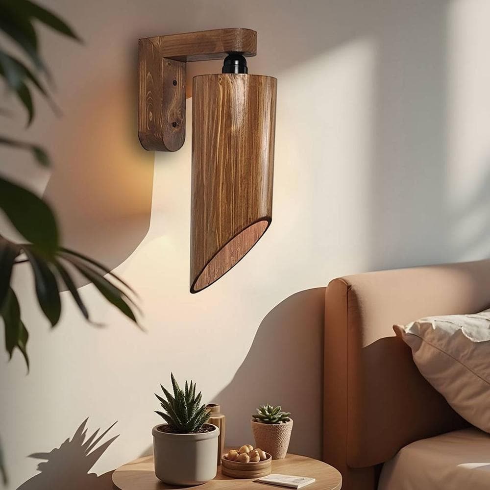 Cedar Brown Solid Wood Wall Lights