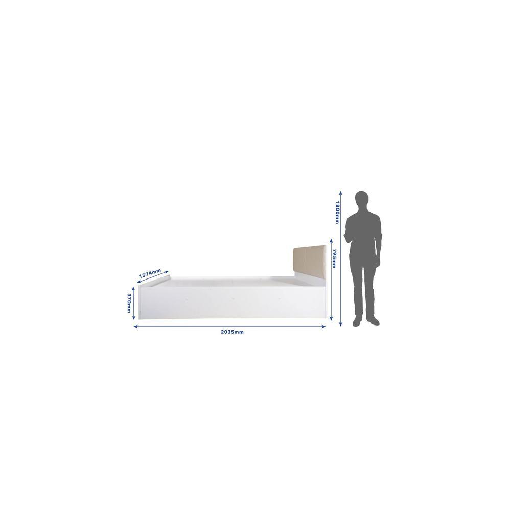 Havelock Engineered Wood Queen Size Bed In White Finish