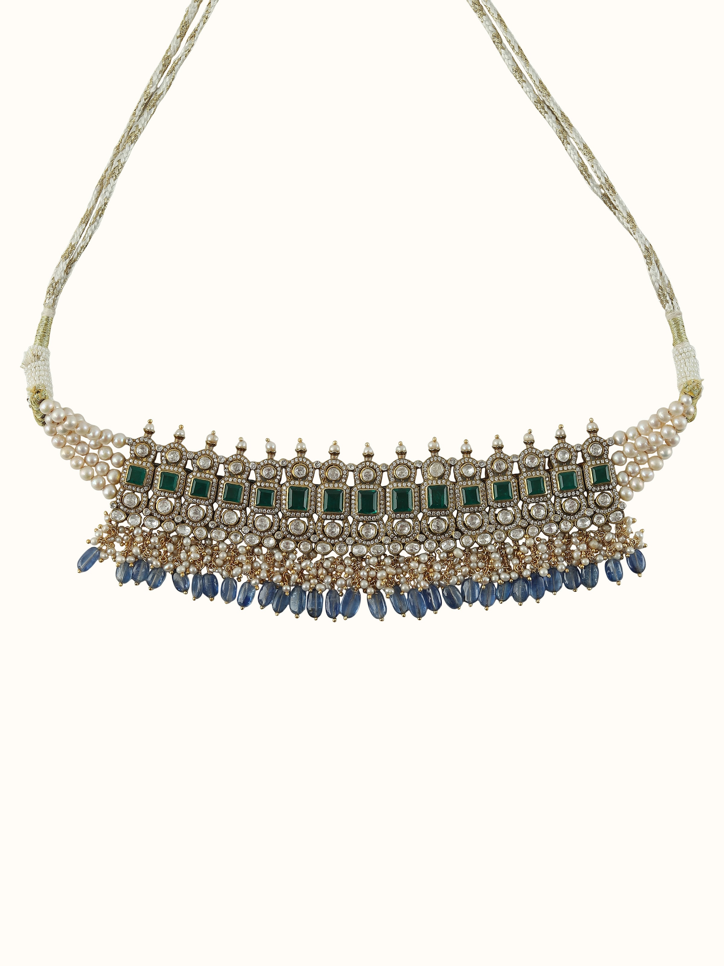 Additional detail shot highlighting side craftsmanship of silver choker.