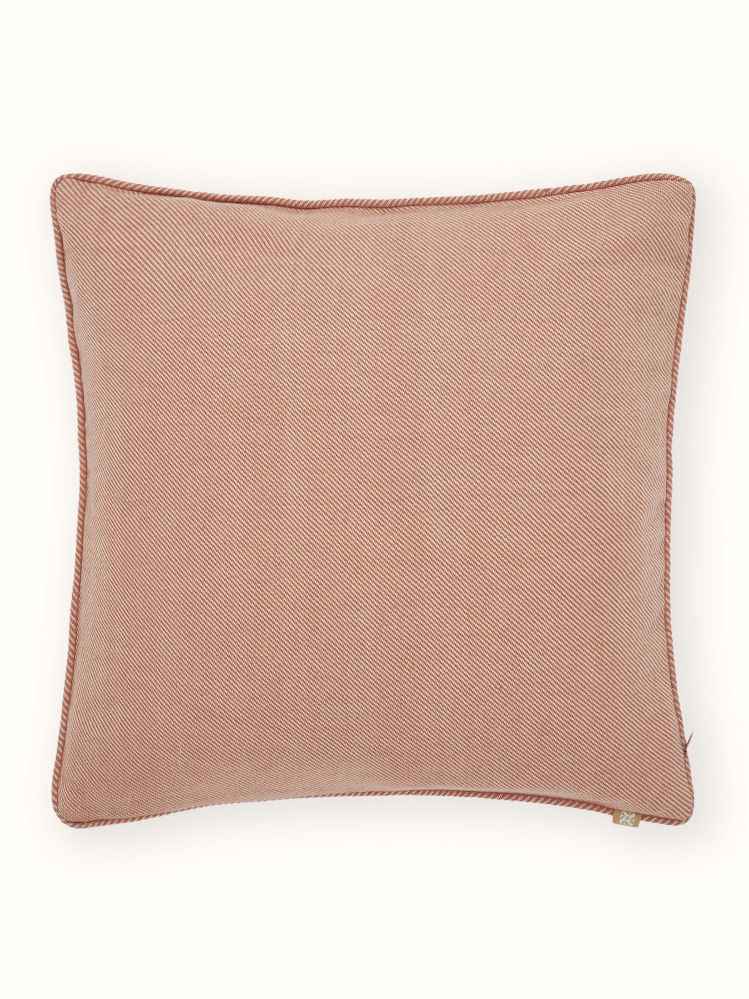 Godna Peach Diamond Cotton Handwoven Pattu Cushion Cover