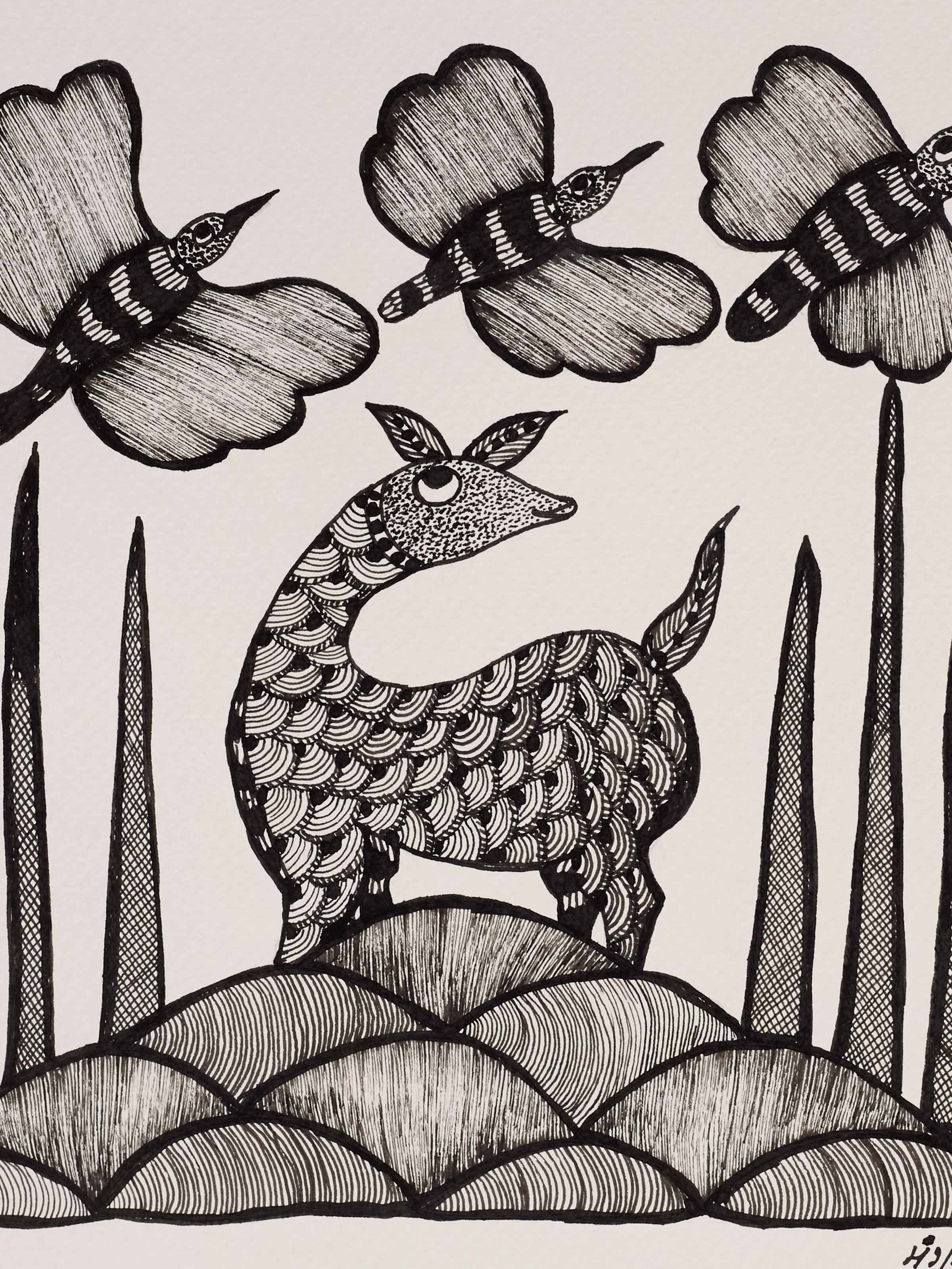 Forest Companions Gond Art